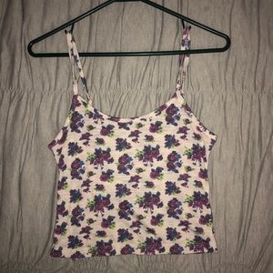 nollie floral crop tank top
